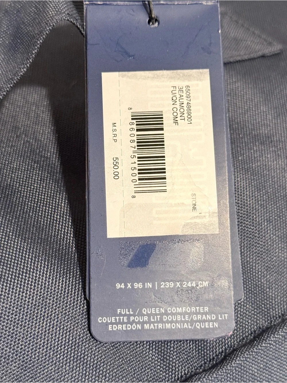 Ralph Lauren Queen Beaumont Paisley Cotton Comforter 94” x 96” Stone NWT $550